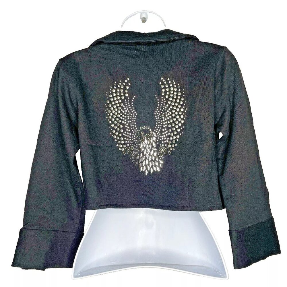 Vintage Laura Dahl Black Crop Jacket Size M Studs Phoenix The L Word Collection